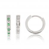 Cercei fete cu pietre alb-verde - CRC00013 | Bijuteria Jasmin