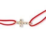 Bratara cu snur rosu - cruciulita cu pietre - SRN0032