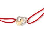 Bratara cu snur rosu - trei inimi - SRN0042