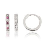 Cercei bebe cu pietre alb-rosu - CRC00019