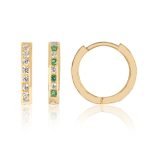 Cercei fete cu pietre alb-verde - CRC00021